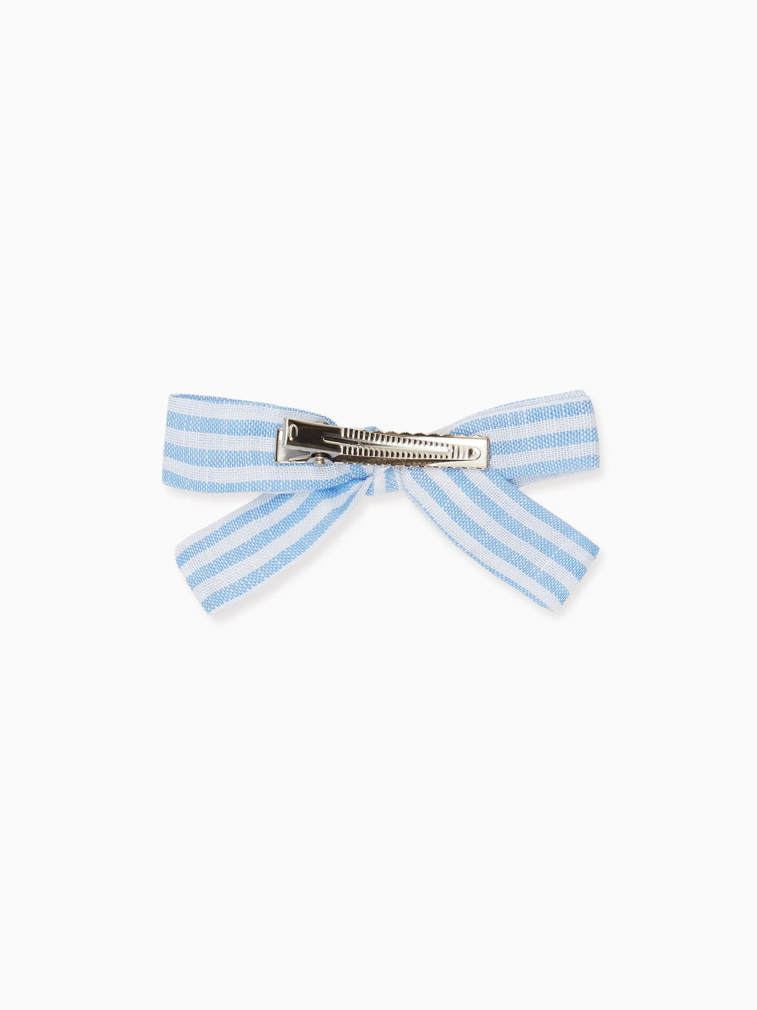 soft ribbon bow clip blue stripe