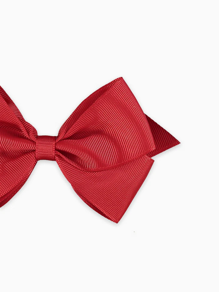 girls big bow clip red