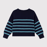 girls navy striped sweater