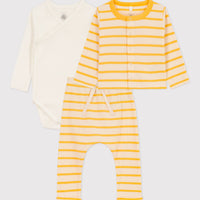 ls bodysuit/cardigan/pant set