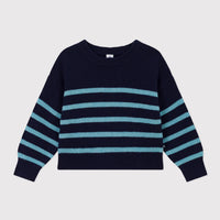 girls navy striped sweater