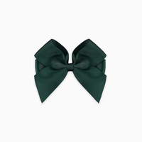 girls big bow clip dark green