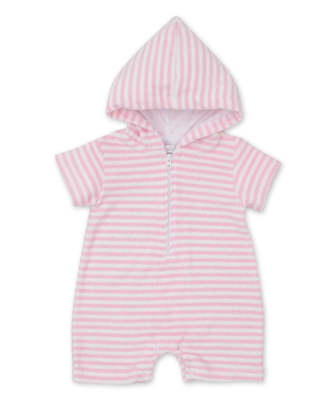 baby girl pink whale watch terry romper str