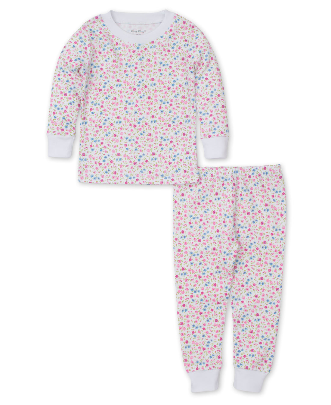 baby girl pink floral pajama set