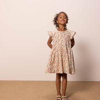 floral ruffle sleeve dress