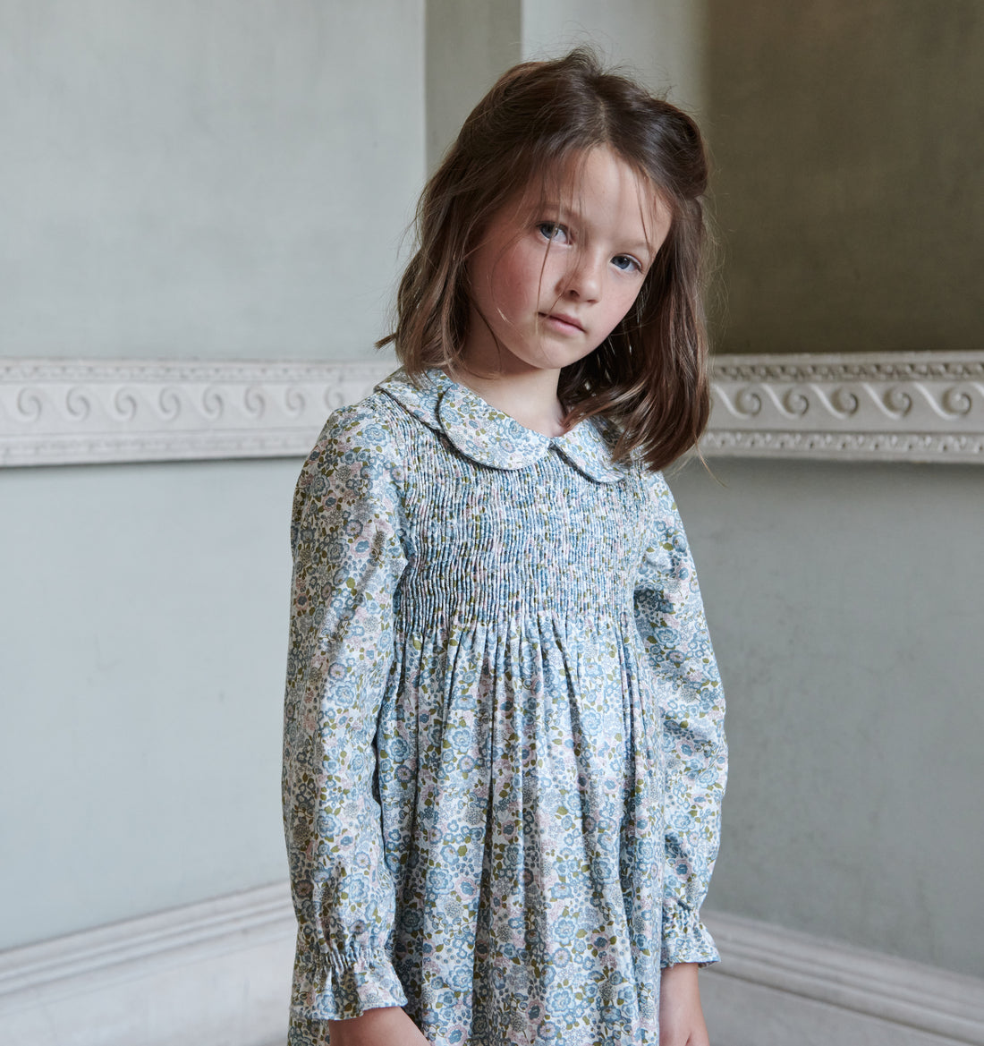 girls blue valia smock dress