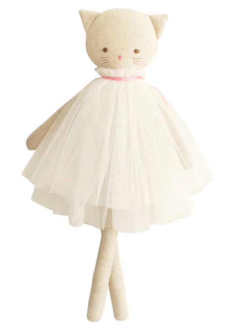 aurelie linen cat doll ivory