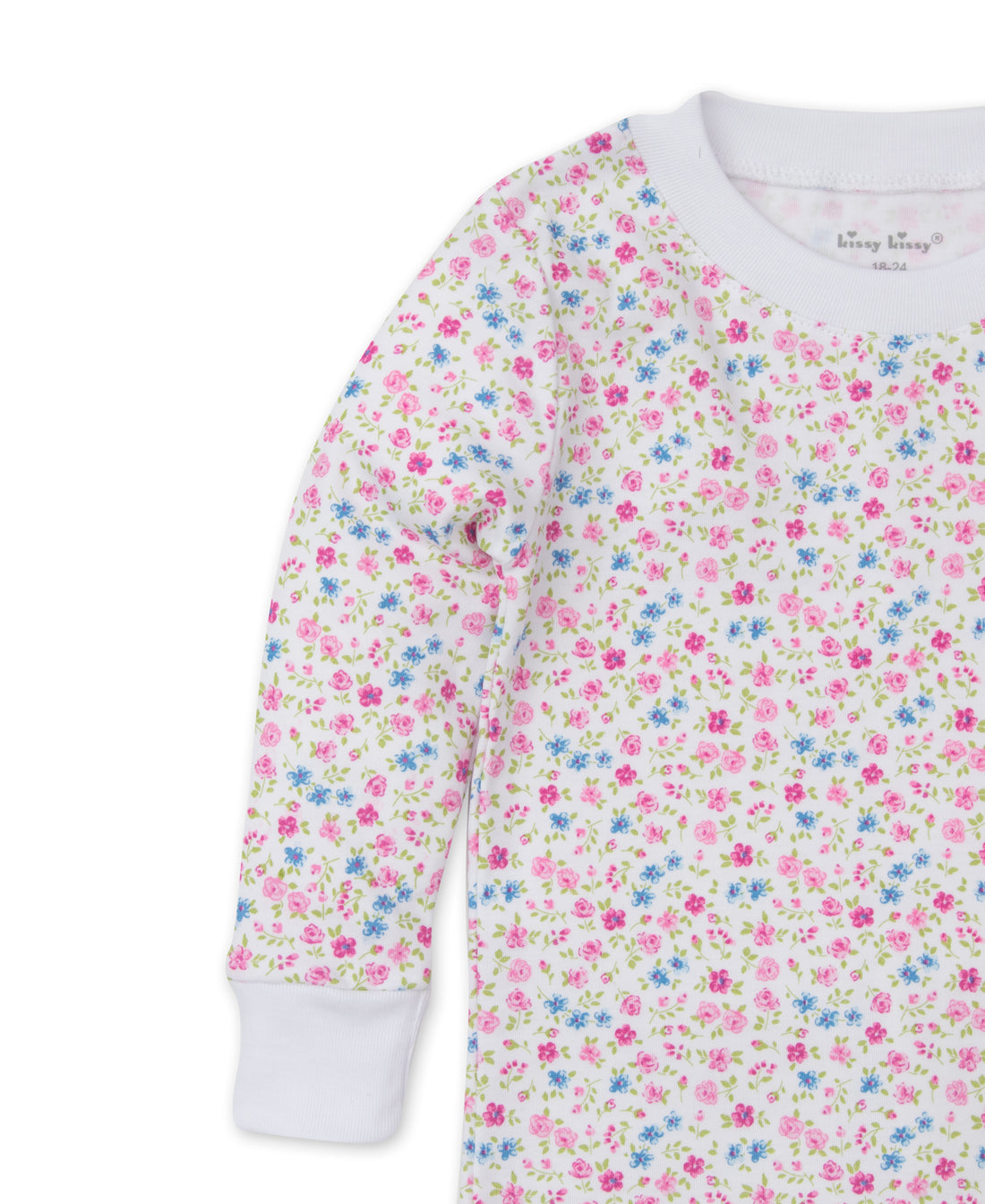 baby girl pink floral pajama set