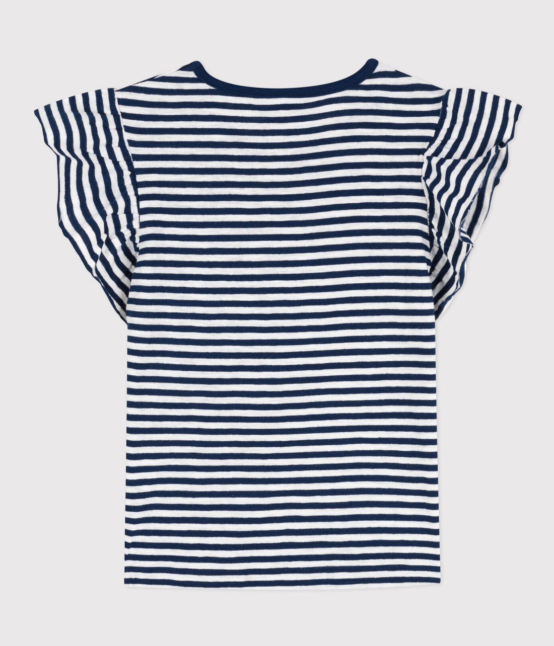 sleeveless ruffle stripe tee