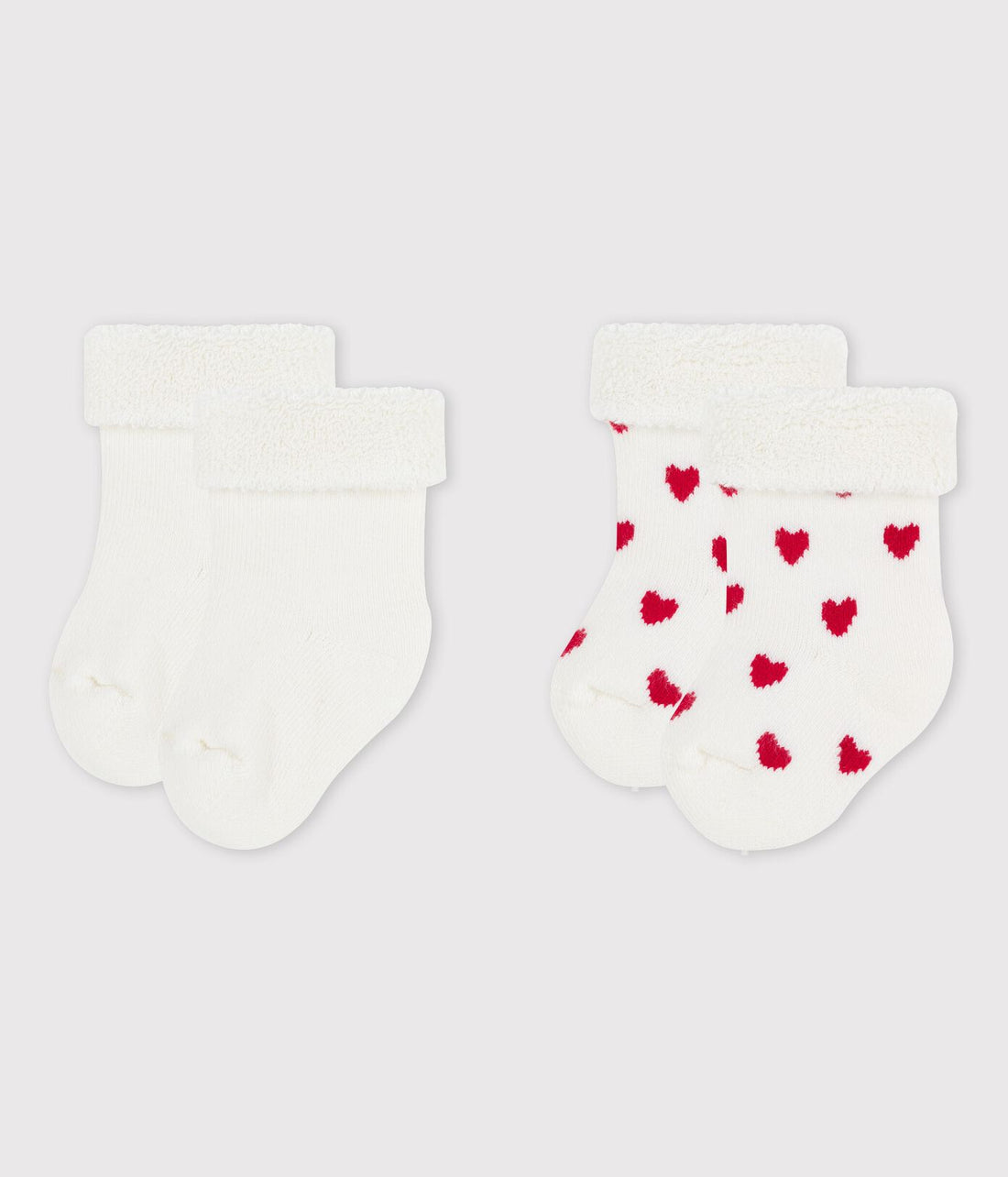 baby white 2 pk heart socks