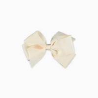 girls big bow clip off white