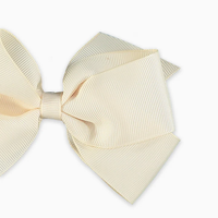 girls big bow clip off white