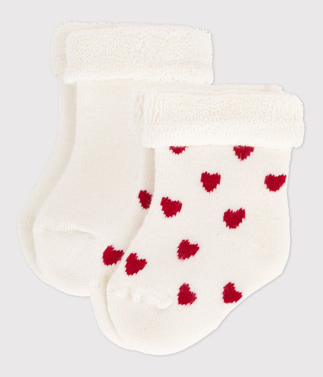 baby white 2 pk heart socks