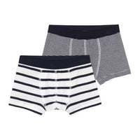 boys white/navy 2 pk striped boxers