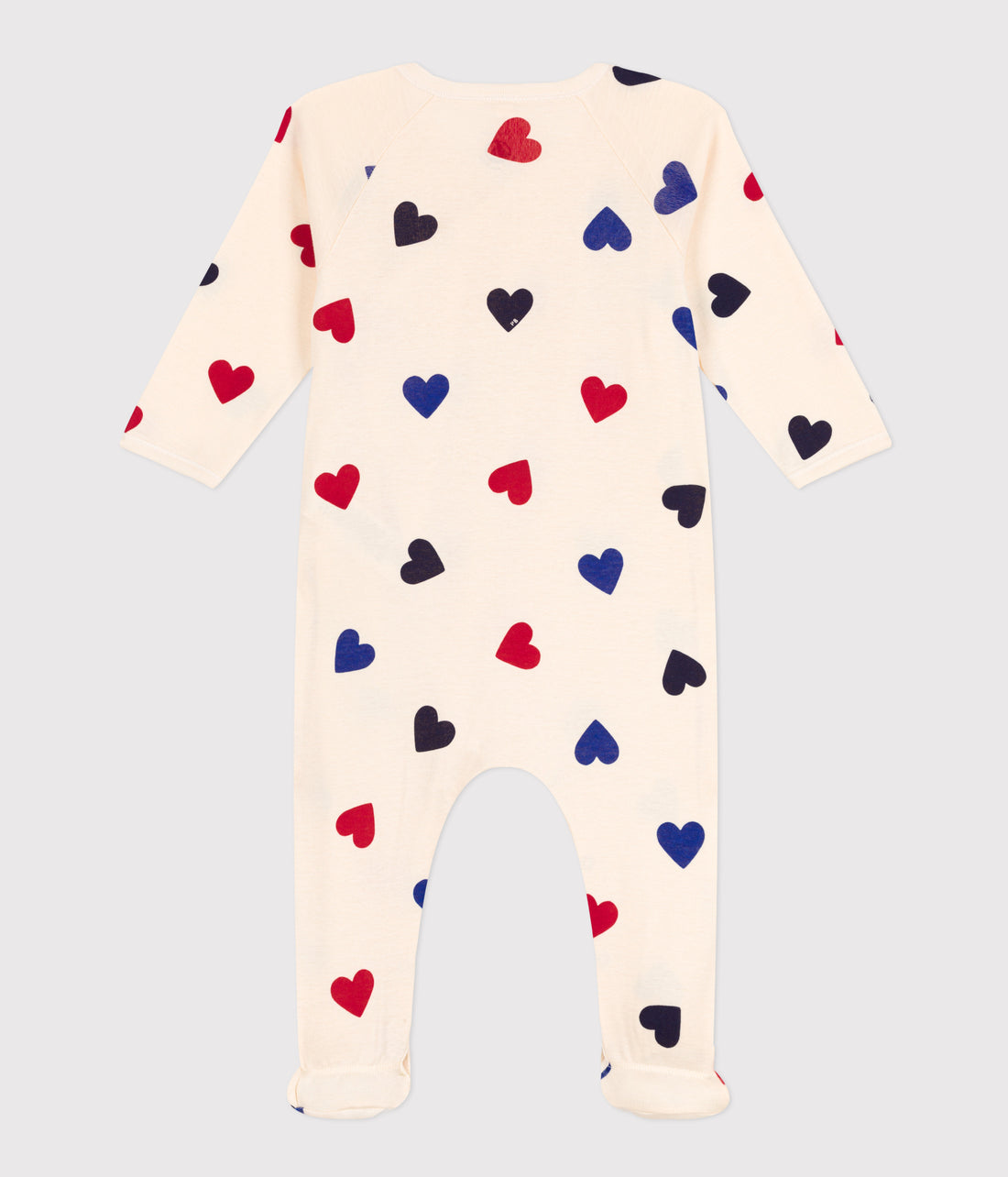 baby girl heart print side snap footie