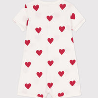 ss heart print romper