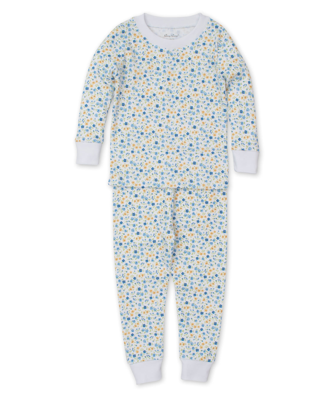 girls blue floral fantasy snug pajama set