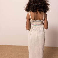 sleeveless smocked dress