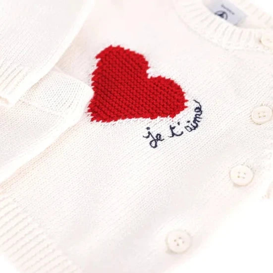 heart cardigan set