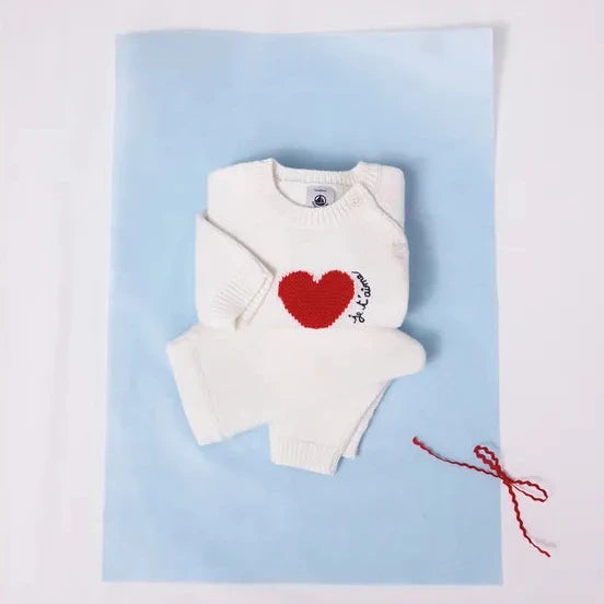 heart cardigan set