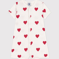 ss heart print romper