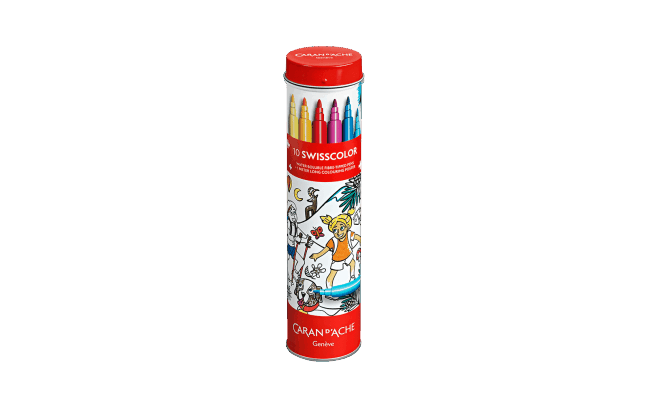 swisscolor tube 10 fibre markers + poster