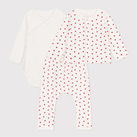 ls bodysuit/cardigan/pant set