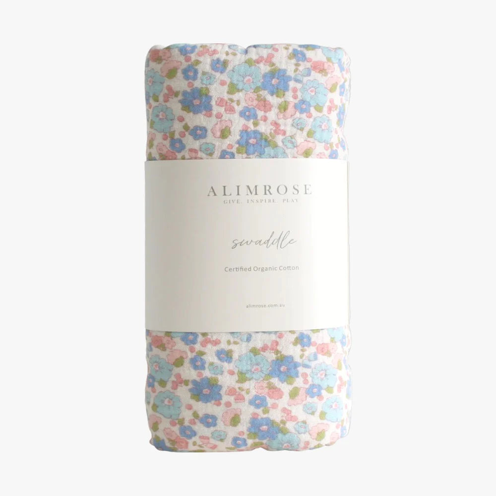 muslin swaddle liberty blue