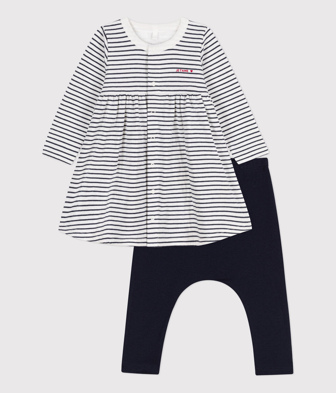 ls stripe dress w/legging