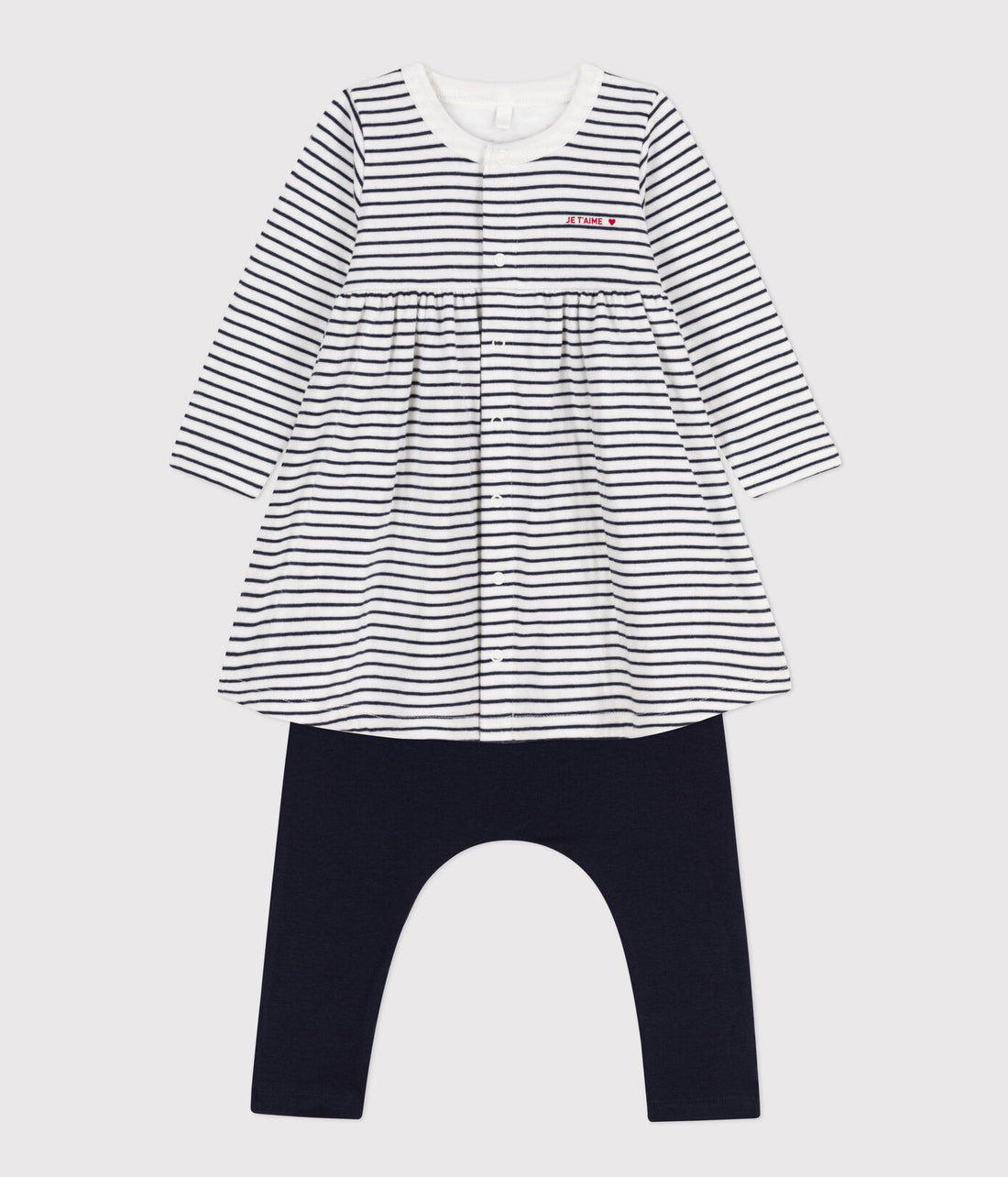 ls stripe dress w/legging