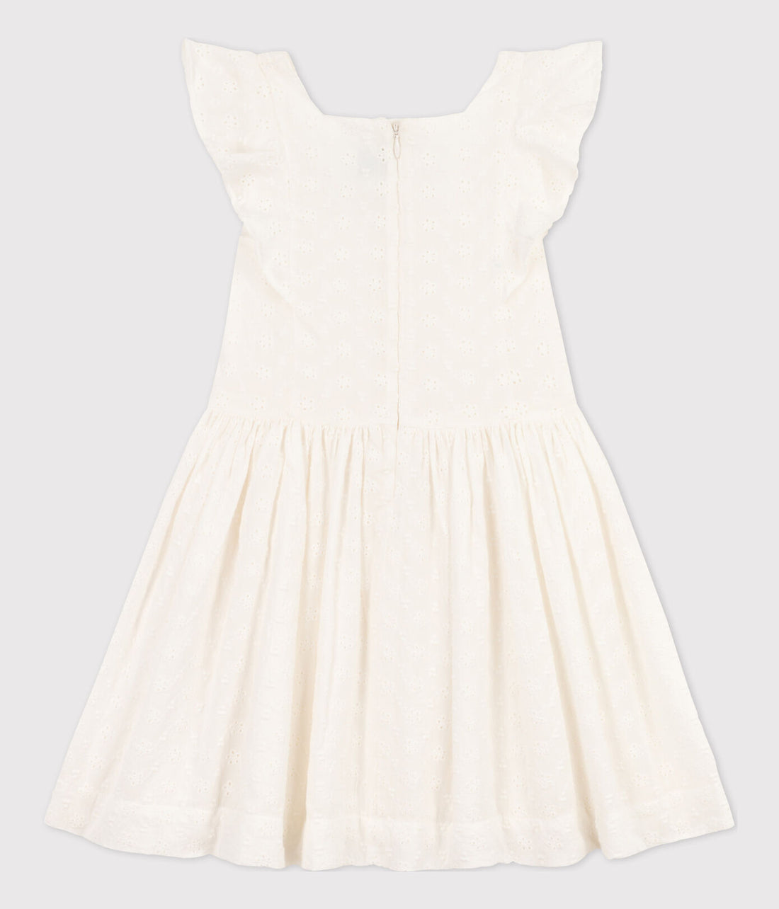 sleeveless ruffle eyelet dress
