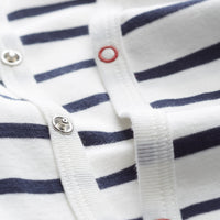 side snap striped footie