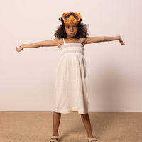 sleeveless smocked dress