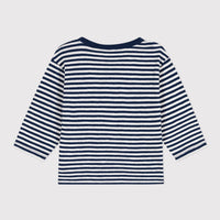 ls striped tee w/pocket