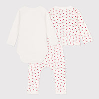 ls bodysuit/cardigan/pant set