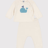 whale knit sweater & pant set