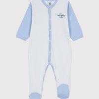 front snap stripe logo footie