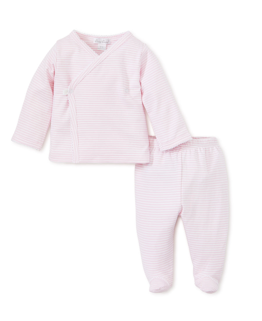stripes footed pant set