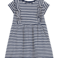 ss striped ruffle dress