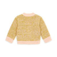 baby cardigan chine vert rose