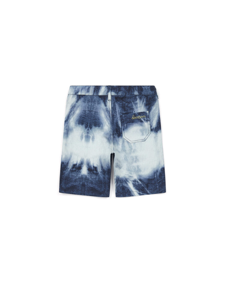 bermuda short bleu tie dye