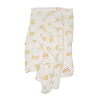 muslin swaddle pastel rainbow