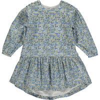 carey ruffled dress blue