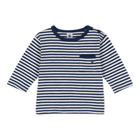ls striped tee w/pocket
