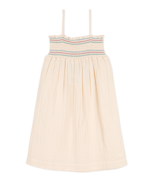 sleeveless smocked dress