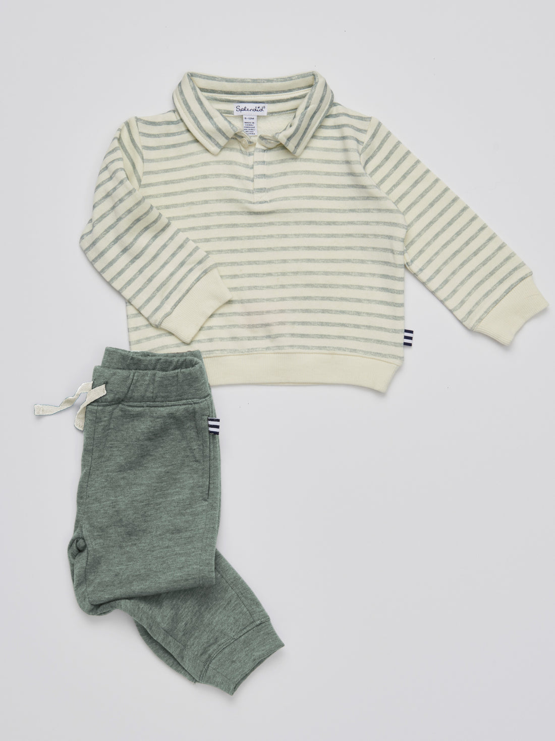 olive stripe ls set