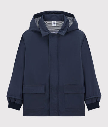 hooded rain jacket navy