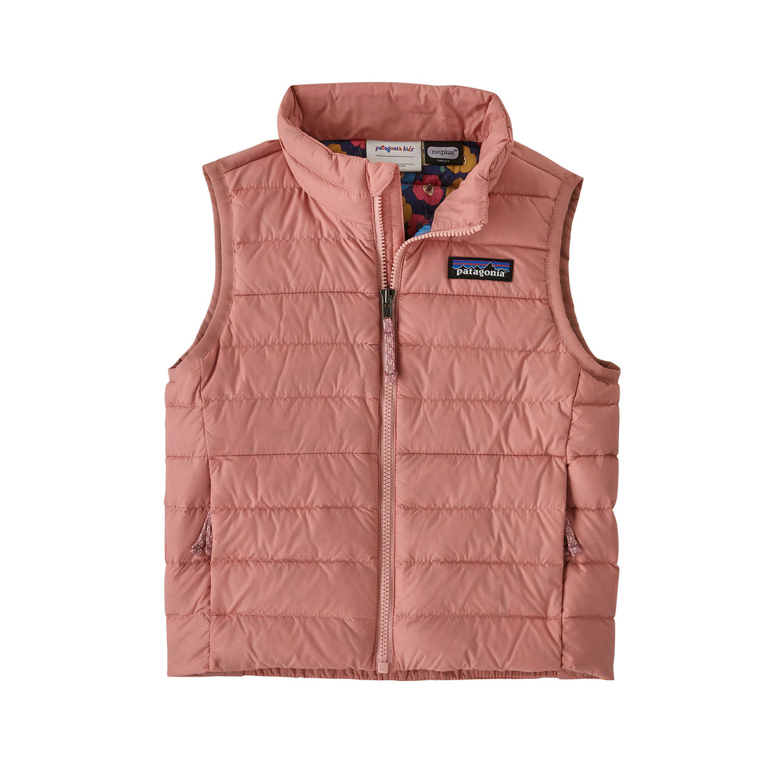 baby down vest sunfade pink