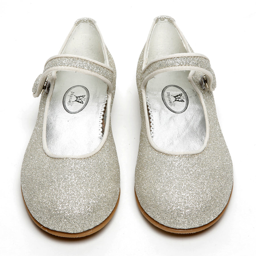 glittery strap shoe