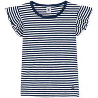 sleeveless ruffle stripe tee